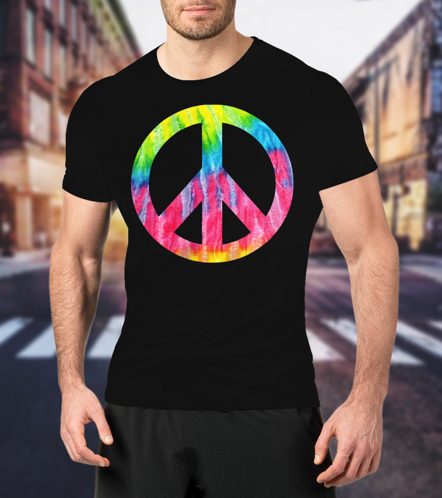 Tie Dye Peace Sign Hippie 60s 70s Halloween Costume T-Shirt