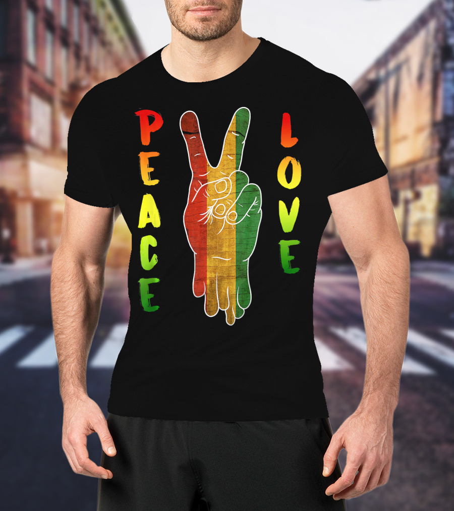 Peace Love Jamaica Reggae Music Rasta Pride T-Shirt