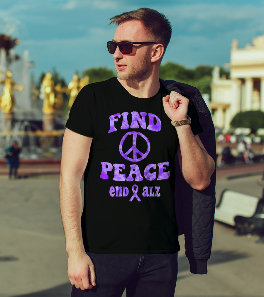 Find Peace End Alz Alzheimer's Walk Hippi T-Shirt