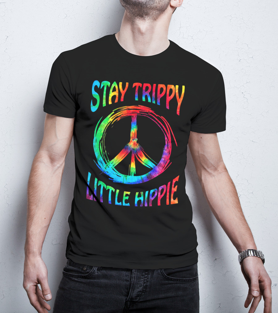 Stay Trippy Little Hippie Vintage Retro Peace T-Shirt