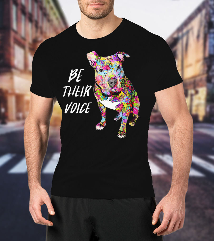 Be Their Voice Pitbull Hippie Peace Love T-Shirt