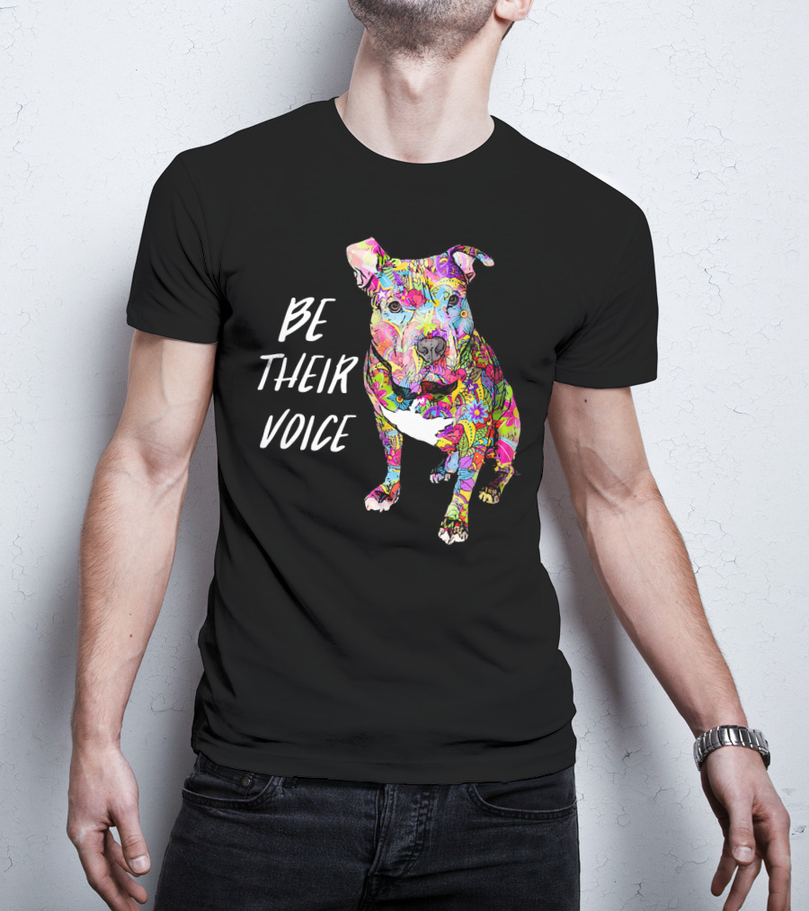 Be Their Voice Pitbull Hippie Peace Love T-Shirt
