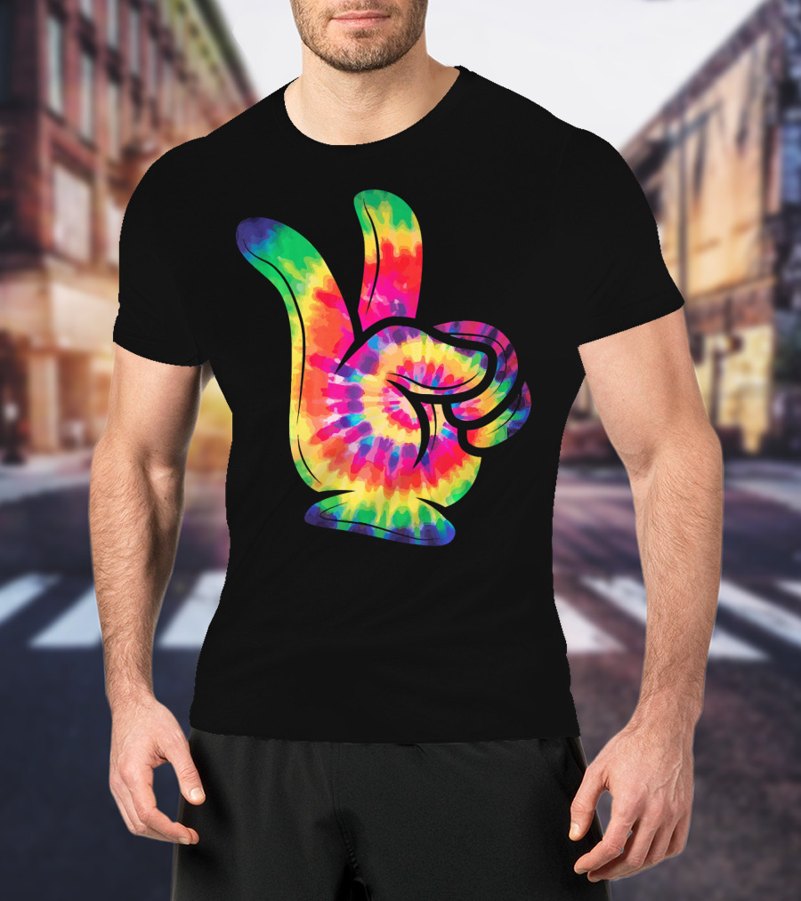 Peace Sign Tie-Dye Hippies Love 60s 70s Colorful T-Shirt