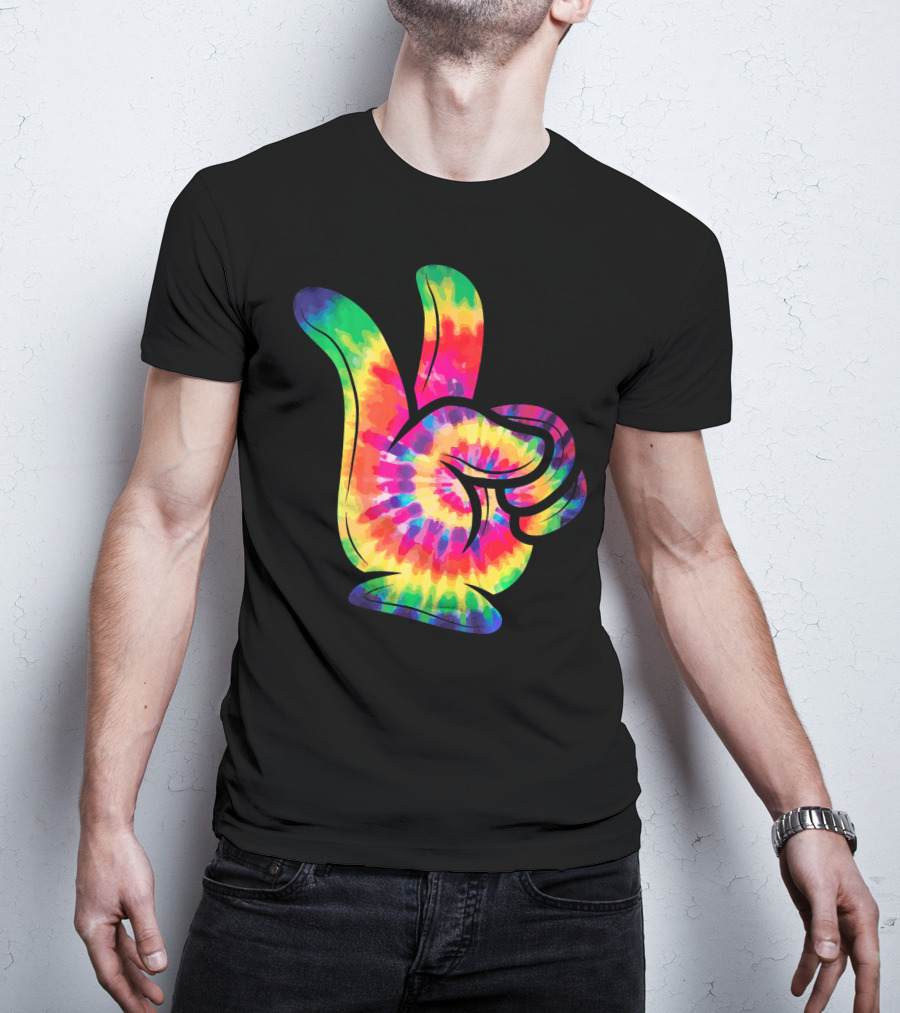 Peace Sign Tie-Dye Hippies Love 60s 70s Colorful T-Shirt