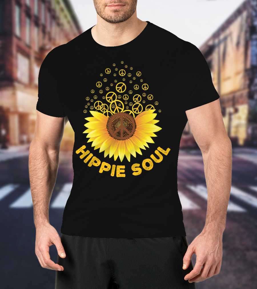 Hippie Soul Sunflower Peace Signs T-Shirt