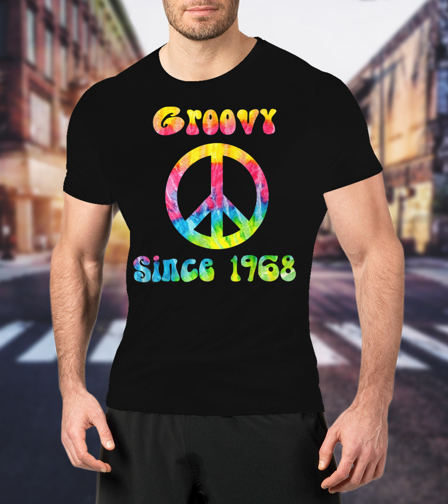 Groovy Peace Sign Tie-Dye Vibes Since 1968 T-Shirt