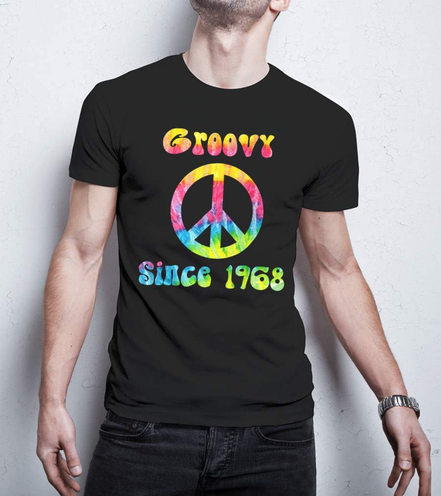 Groovy Peace Sign Tie-Dye Vibes Since 1968 T-Shirt