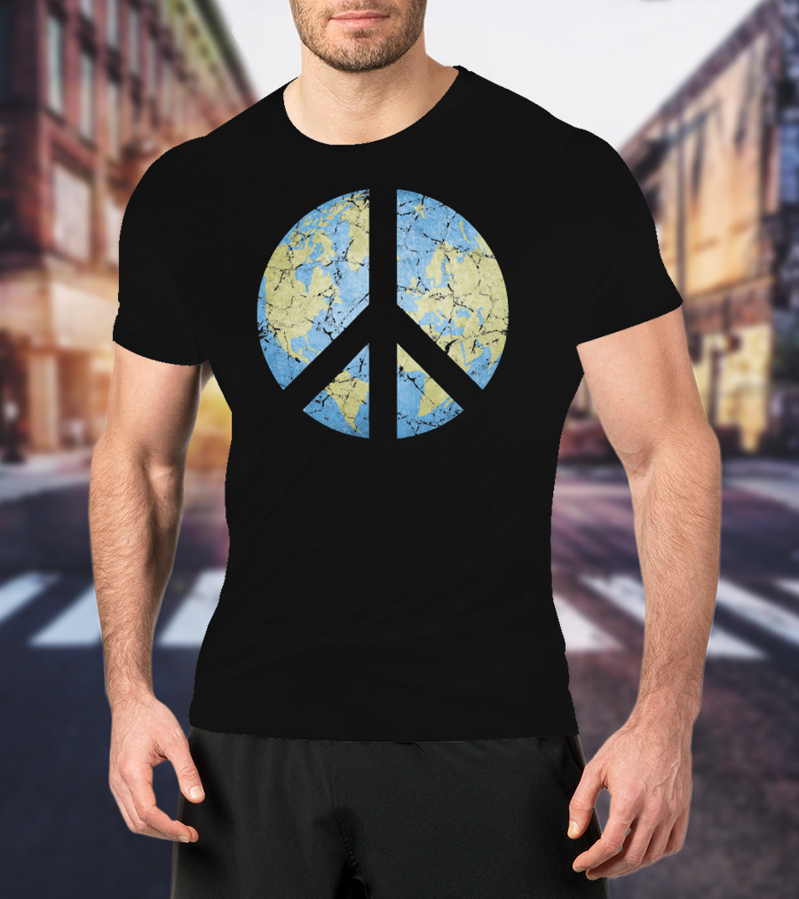 Vintage Earth Peace Symbol World Peace T-Shirt