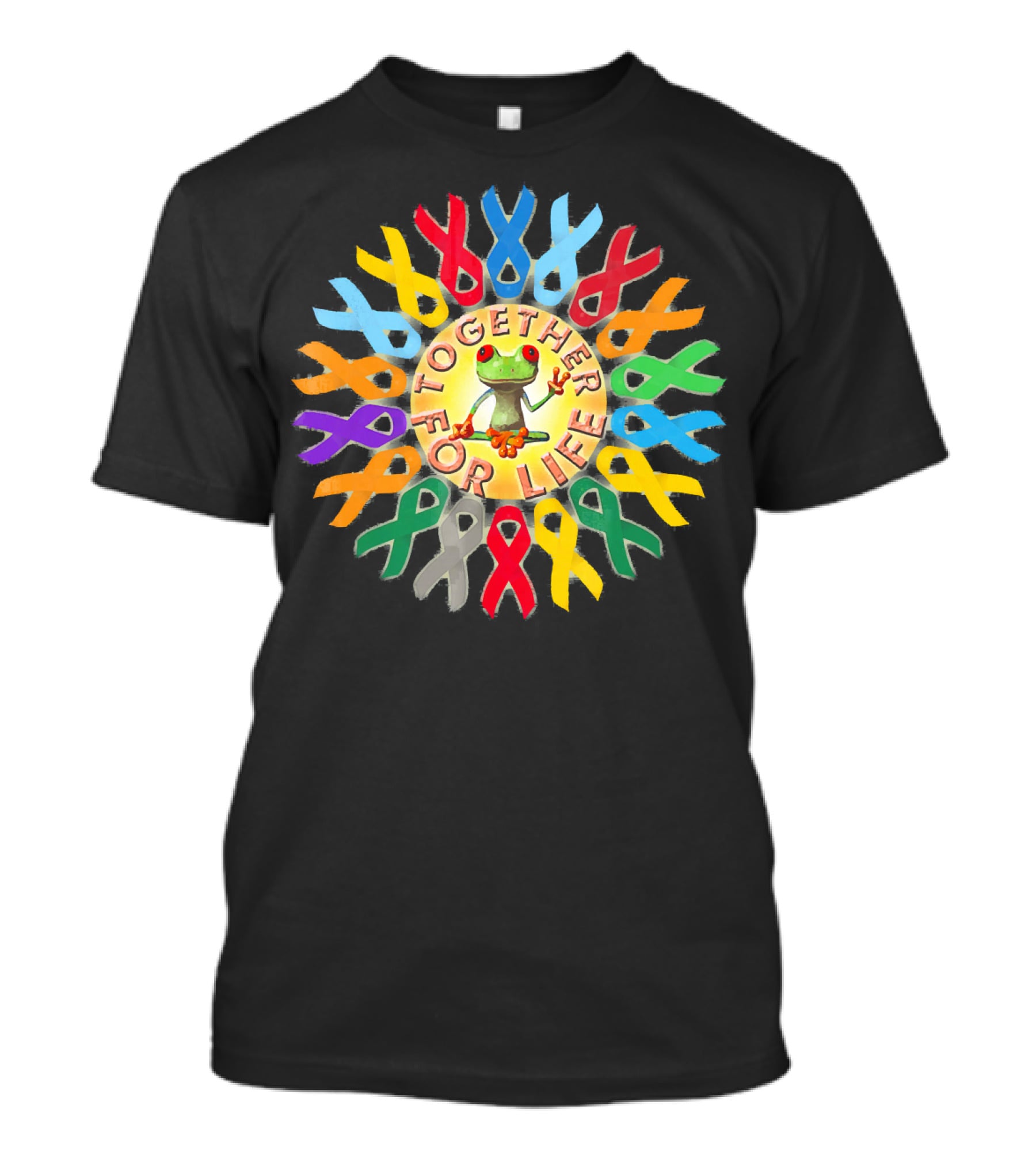 Together For Life Peace Frogs Ribbon Frogs T-Shirt