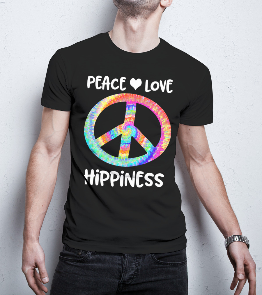 Peace Love Hippiness Tie Dye Peace Sign T-Shirt