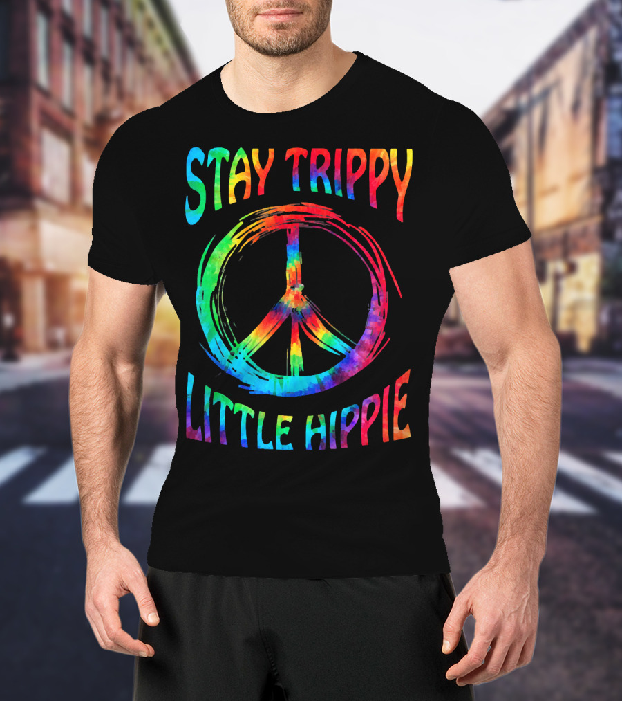 Stay Trippy Little Hippie Peace Day Rainbow Peace T-Shirt