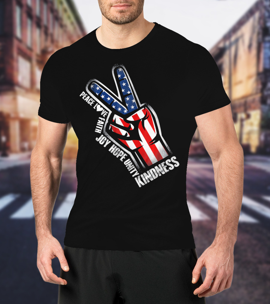 UNITY DAY Peace Love Faith Joy Hope Unity Kindness Hand T-Shirt