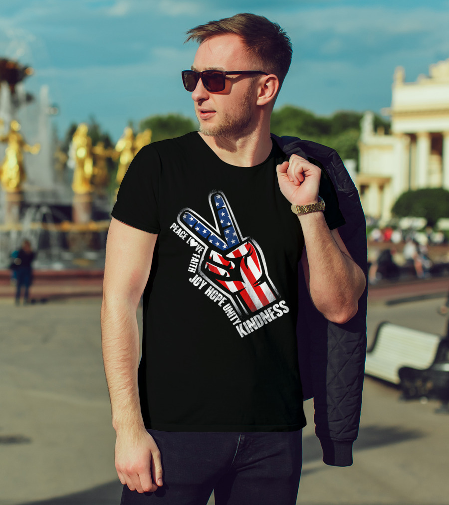UNITY DAY Peace Love Faith Joy Hope Unity Kindness Hand T-Shirt