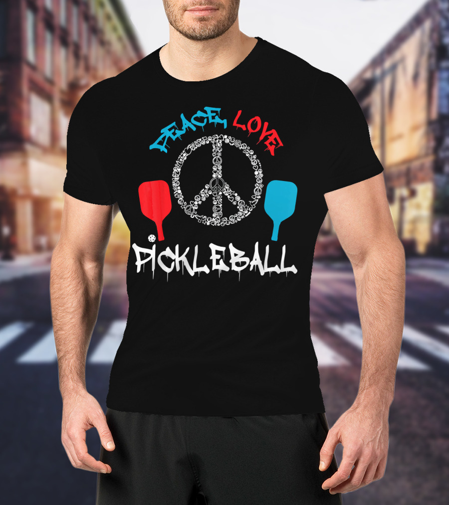 Peace Love Pickleball Funny Player T-Shirt