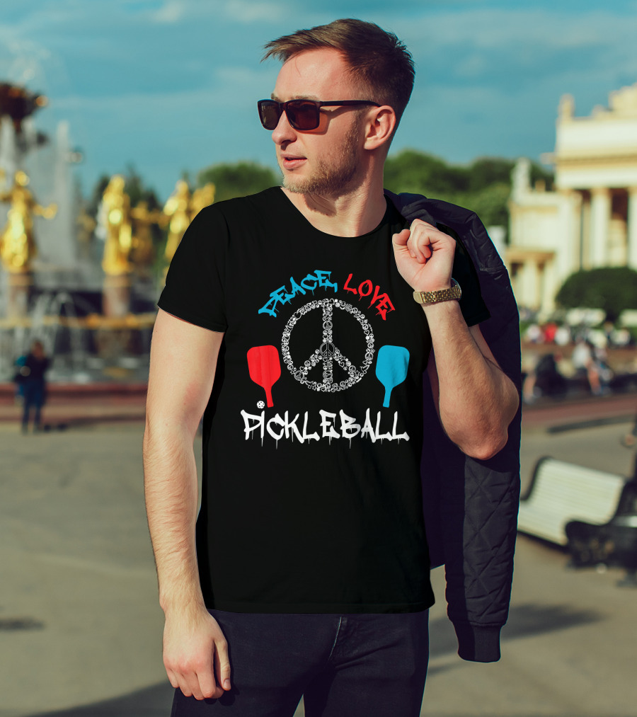 Peace Love Pickleball Funny Player T-Shirt