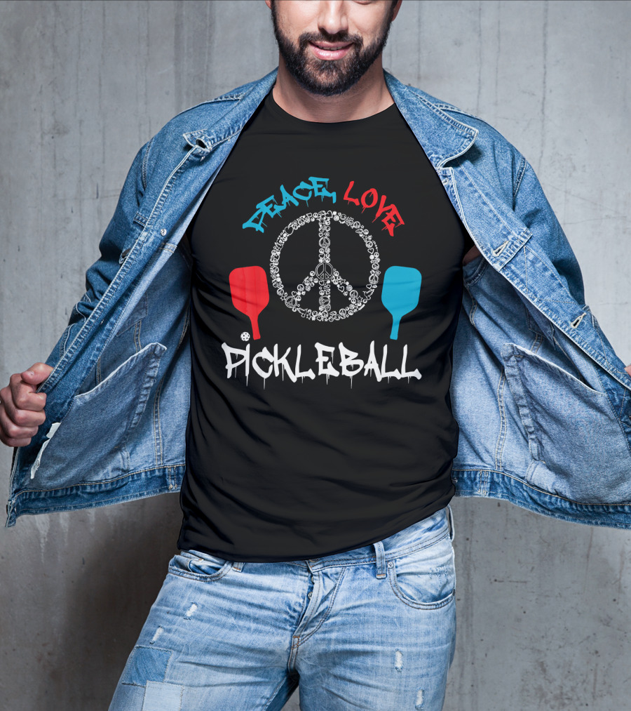 Peace Love Pickleball Funny Player T-Shirt