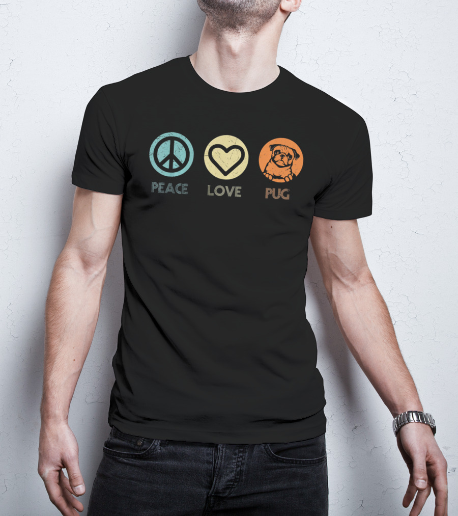 Peace Love Pug T-Shirt