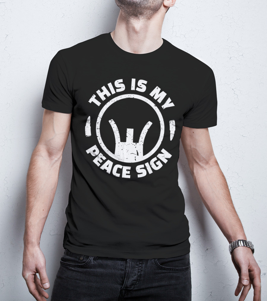 This Is My Peace Sign Gun Crosshair T-Shirt