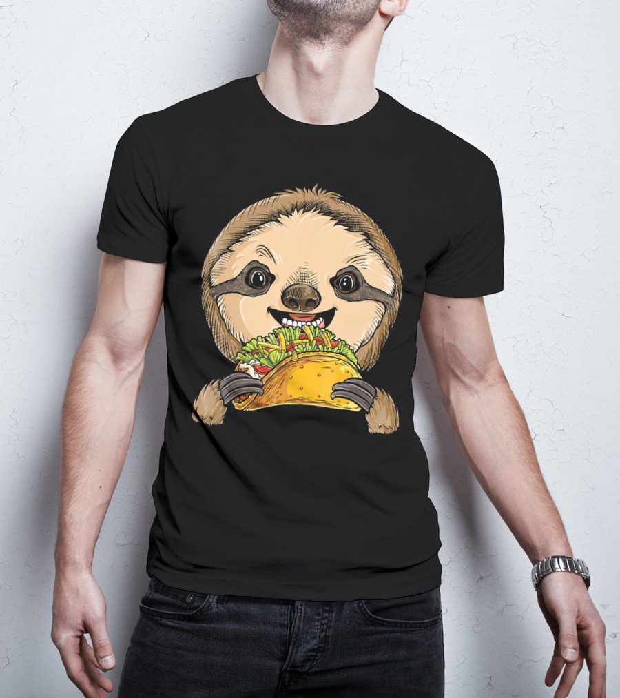 Sloth Taco Animal Tacos Lover Me Cute Sloth Eating Tacos T-Shirt