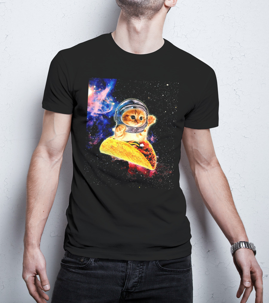 Crazy Space Taco Cat Astronaut Galaxy Adventure T-Shirt