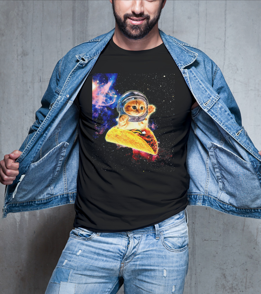 Crazy Space Taco Cat Astronaut Galaxy Adventure T-Shirt