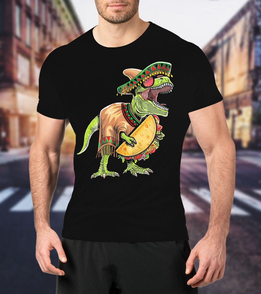 Cinco De Mayo Dinosaur Taco Party Sombrero Fiesta Rex T-Shirt