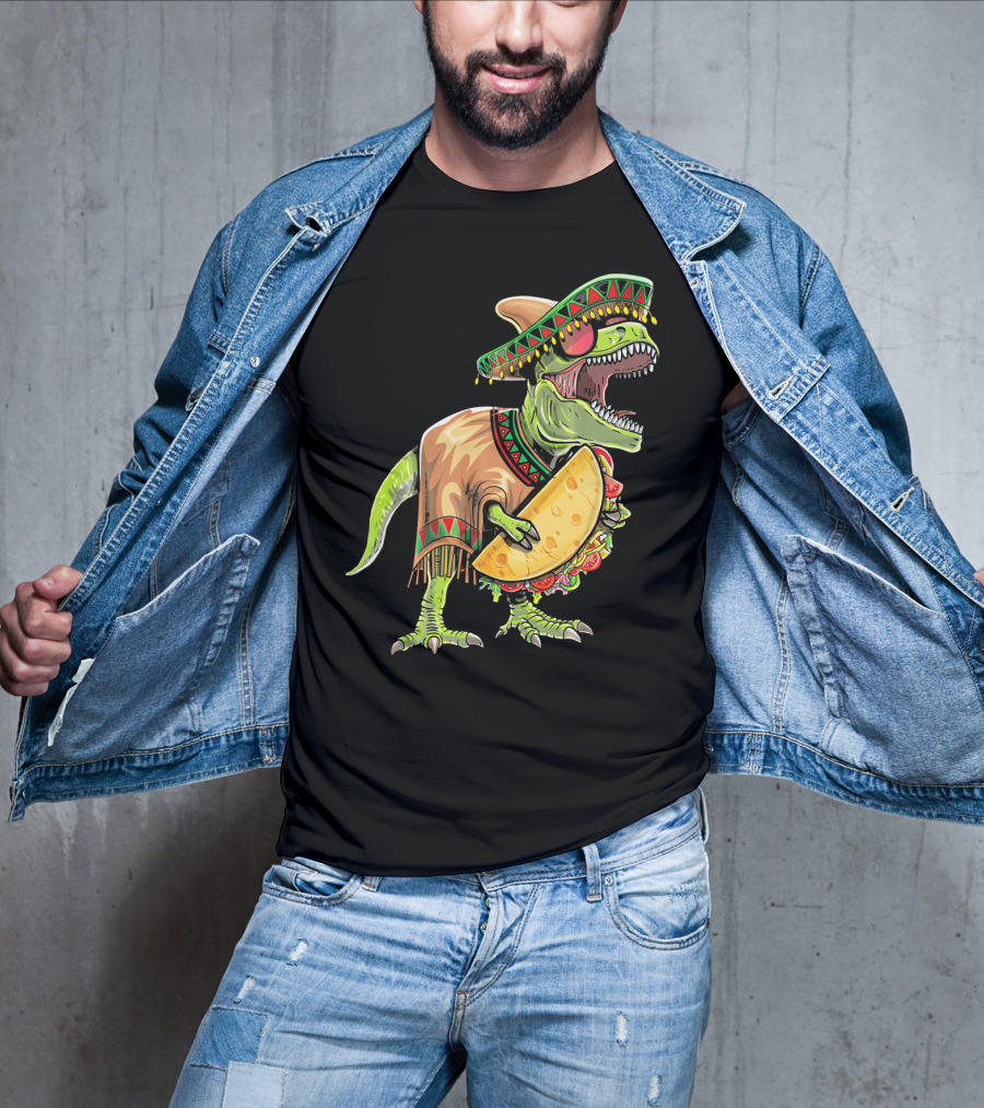 Cinco De Mayo Dinosaur Taco Party Sombrero Fiesta Rex T-Shirt