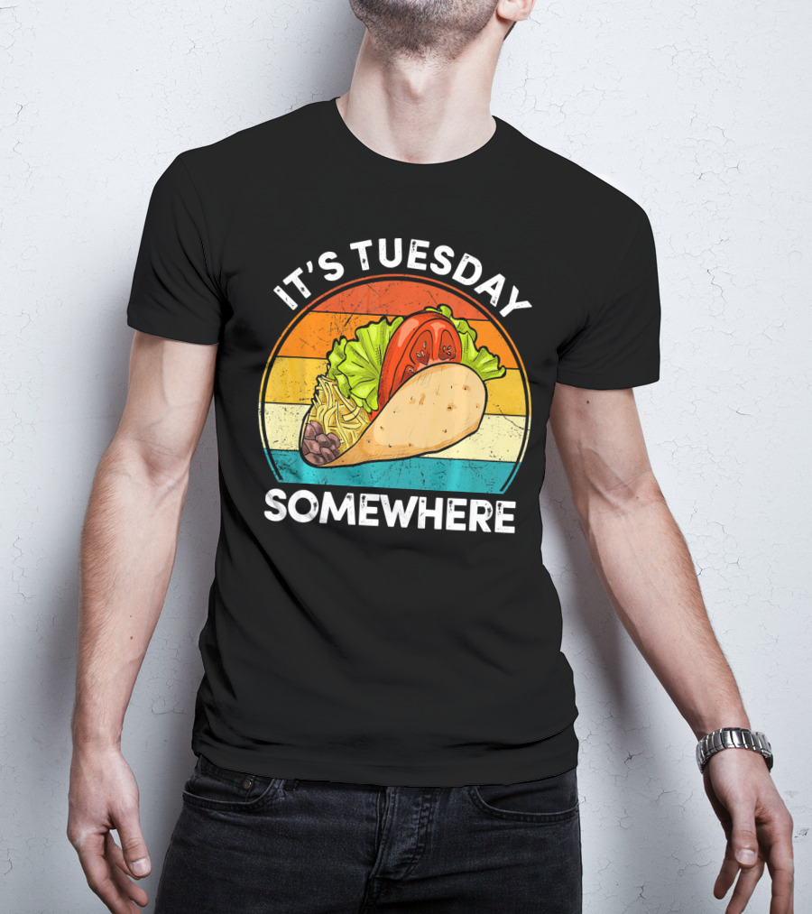 It's Tuesday Somewhere Vintage Taco Retro Stripes T-Shirt