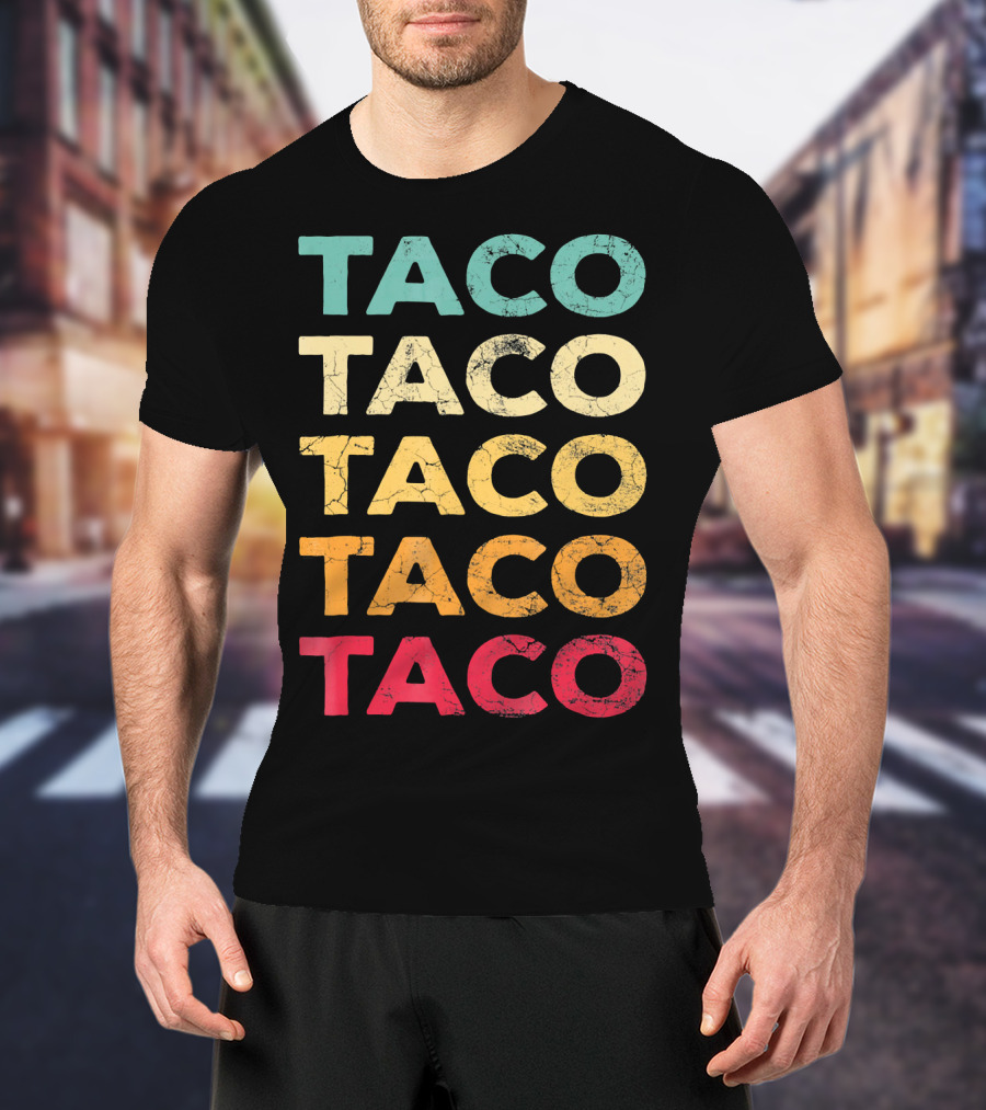 FUNNY TACO TACO TACO TACO TACO Retro Taco BIRTH T-Shirt