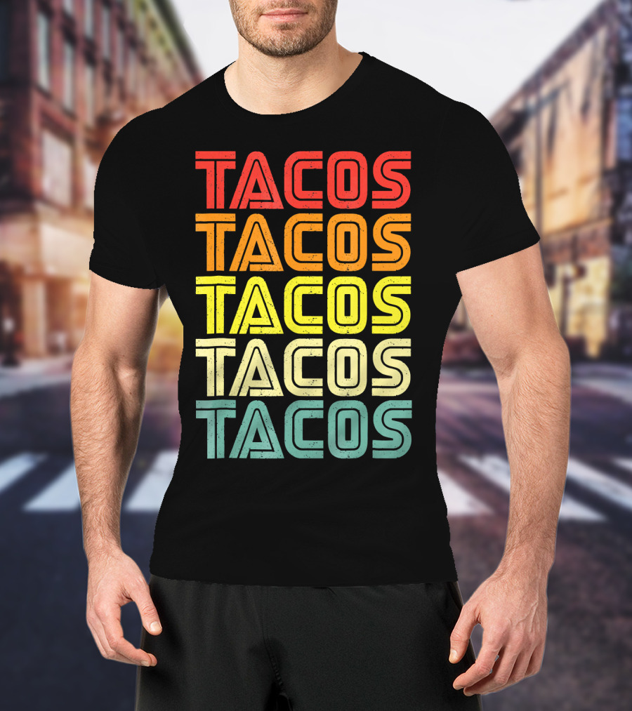 Vintage Retro Mexican Tacos Tuesday T-Shirt
