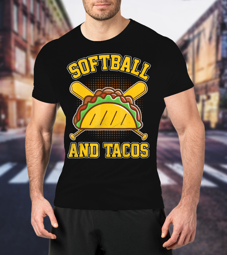 Softball And Tacos Mexican Foodie T-Shirt