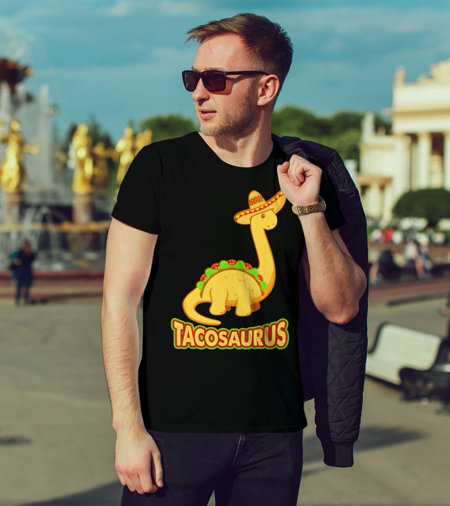 Tacosaurus Sombrero Dinosaur Taco T-Shirt
