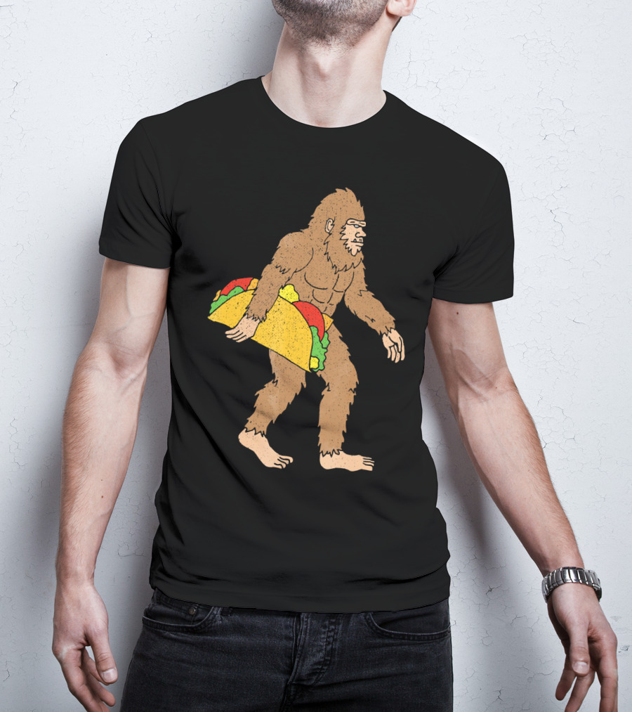 Funny Yetti Big Foot Taco Holding T-Shirt
