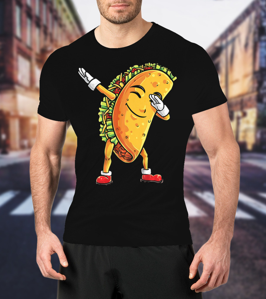 Funny Dabbing Taco Cinco De Mayo Mexican T-Shirt