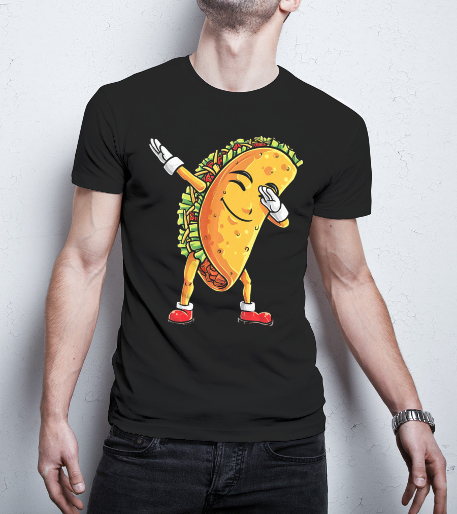 Funny Dabbing Taco Cinco De Mayo Mexican T-Shirt