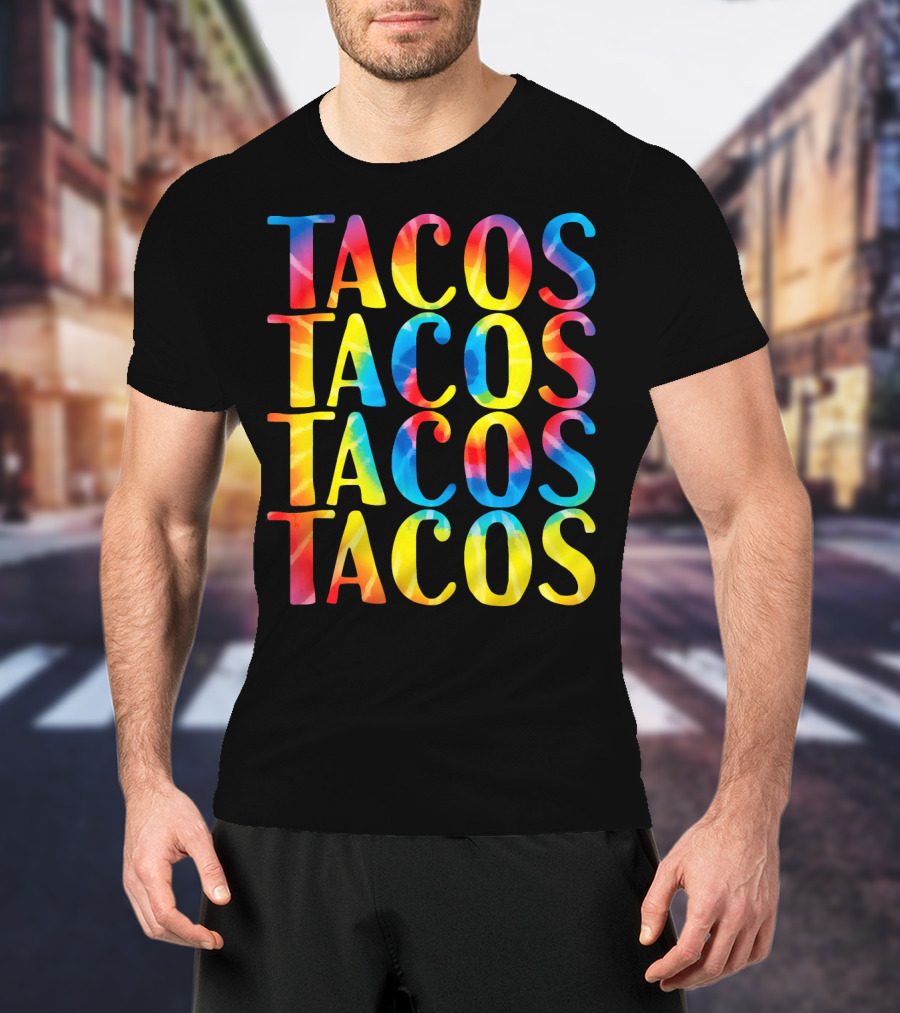 Tacos Tacos Tacos Tacos Retro Tie Dye Vintage T-Shirt