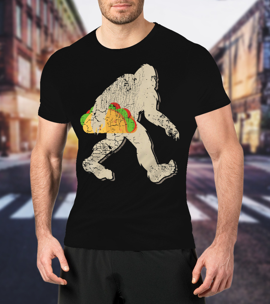 Sasquatch Bigfoot With Taco T-Shirt