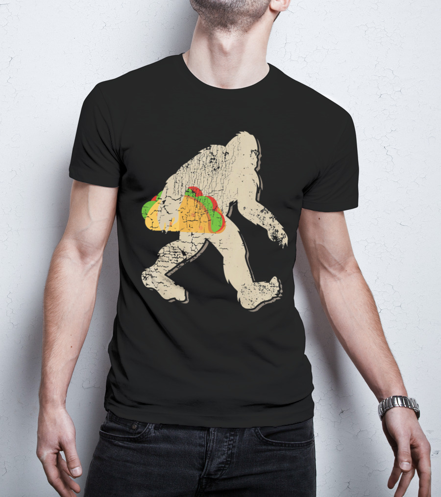 Sasquatch Bigfoot With Taco T-Shirt
