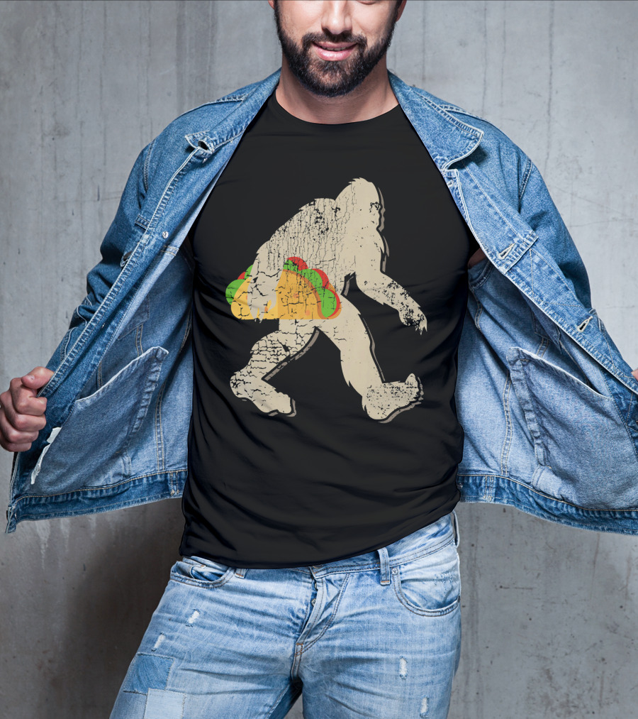 Sasquatch Bigfoot With Taco T-Shirt