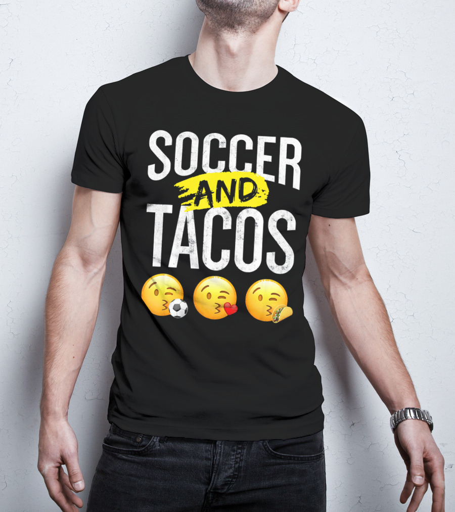 Soccer And Tacos Emoji Soccer Heart Tacos Emoji T-Shirt