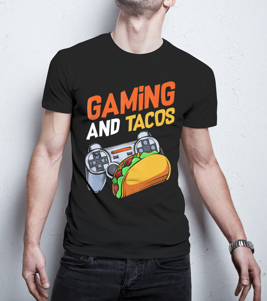 Gaming And Tacos Food Gaming Controller Fun T-Shirt