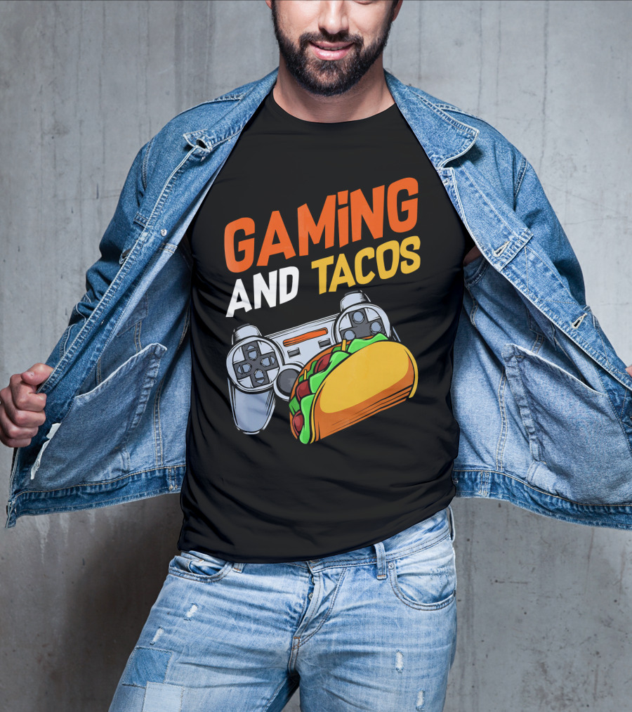 Gaming And Tacos Food Gaming Controller Fun T-Shirt
