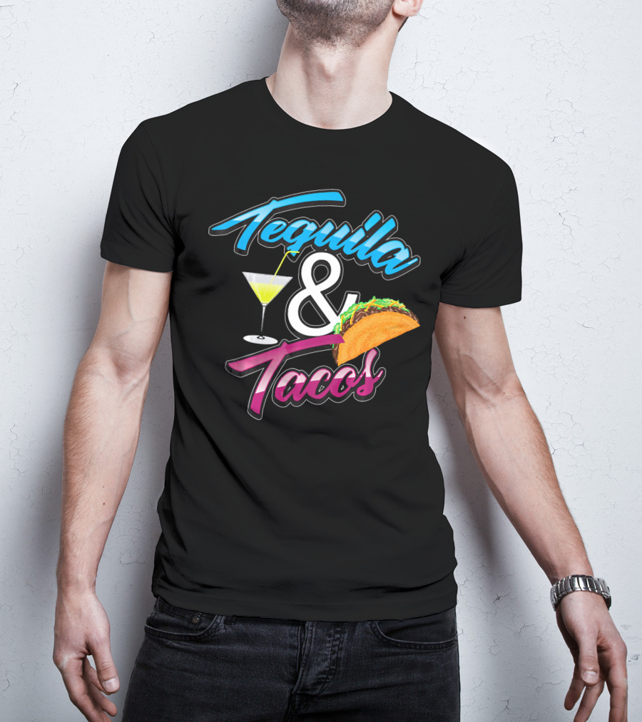 Tequila And Tacos Cute Mexican Food Martini Glass Taco T-Shirt