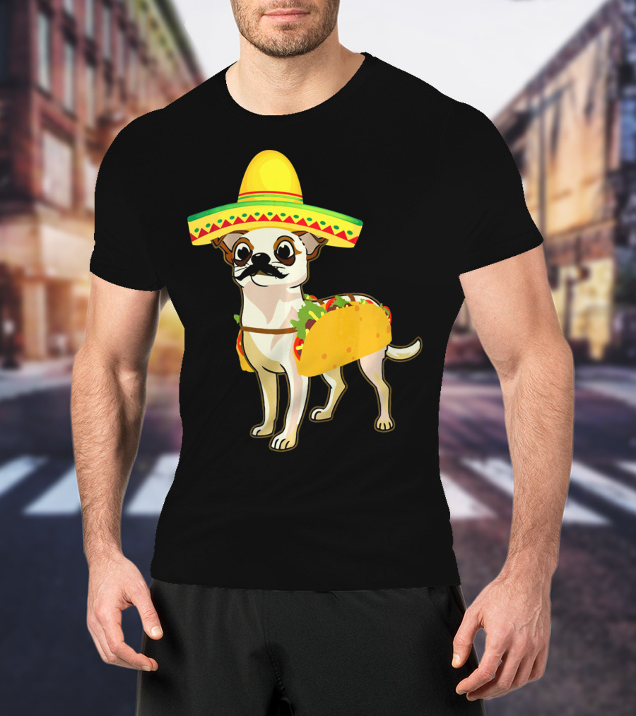 Funny Mexican Chihuahua Taco Cinco De Mayo T-Shirt