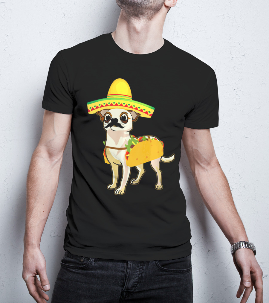 Funny Mexican Chihuahua Taco Cinco De Mayo T-Shirt