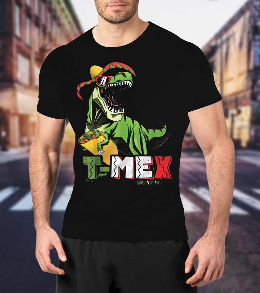 Taco Tuesday T-Mex Dinosaur With Sombrero T-Shirt