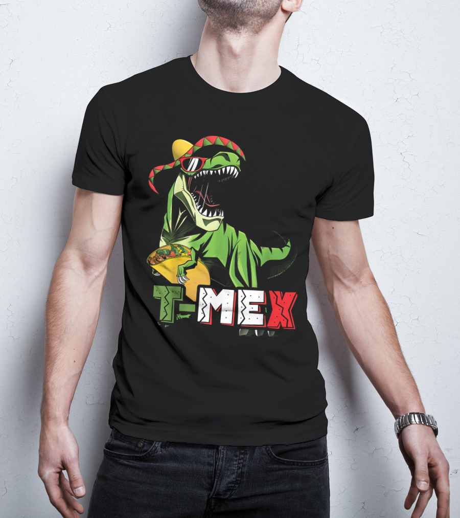 Taco Tuesday T-Mex Dinosaur With Sombrero T-Shirt
