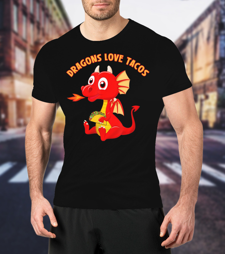 Dragons Love Tacos Funny Fish Dish T-Shirt
