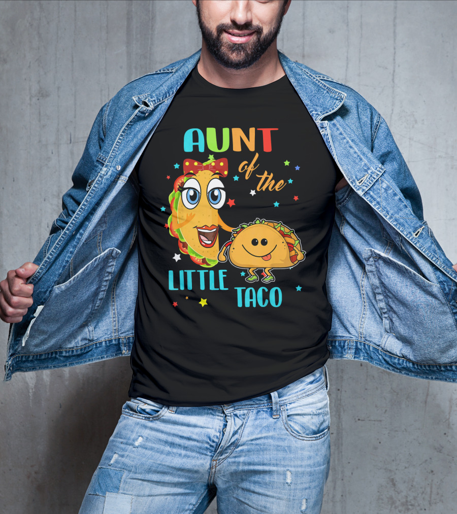 Aunt Of The Little Taco Funny Colorful Cartoon T-Shirt