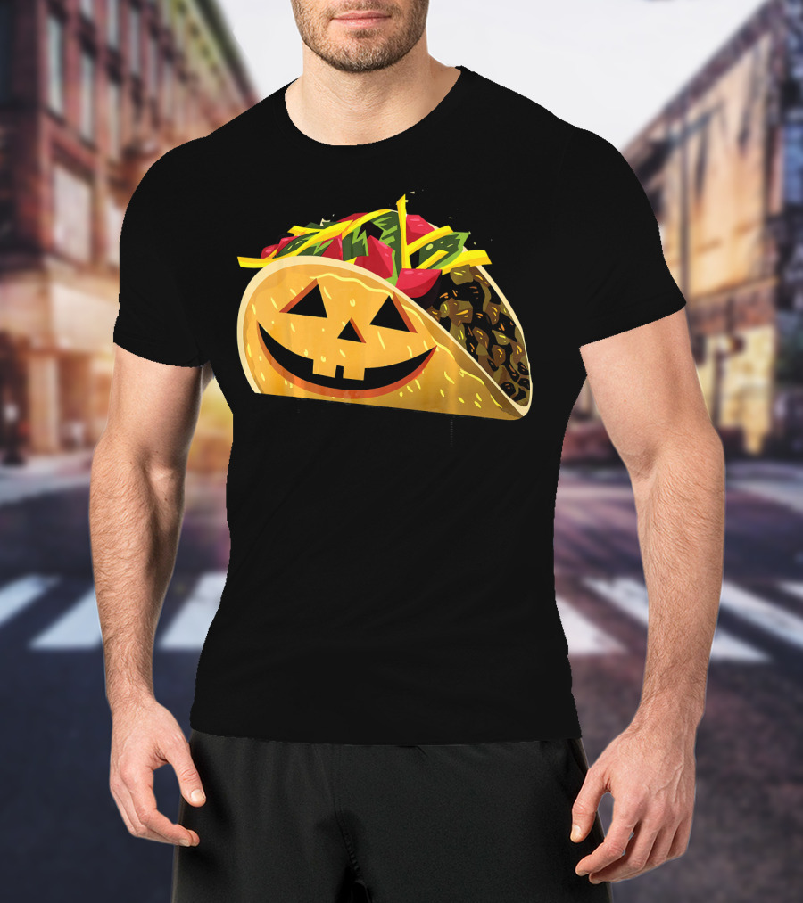 Taco Lantern Happy Haunted Halloween Mex Jack O' Lantern Taco T-Shirt